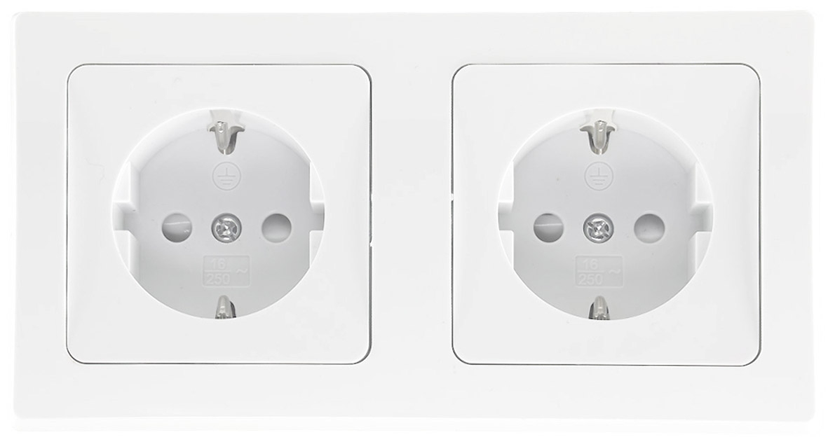 Chilitec DELPHI Set 2 Steckdosen + 2-fach Rahmen 250V~/ 16A, Steckanschluss, weiß/silber Chilitec DELPHI Set 2 Steckdosen + 2-fach Rahmen 250V~/ 16A, Steckanschluss, weiß/silber