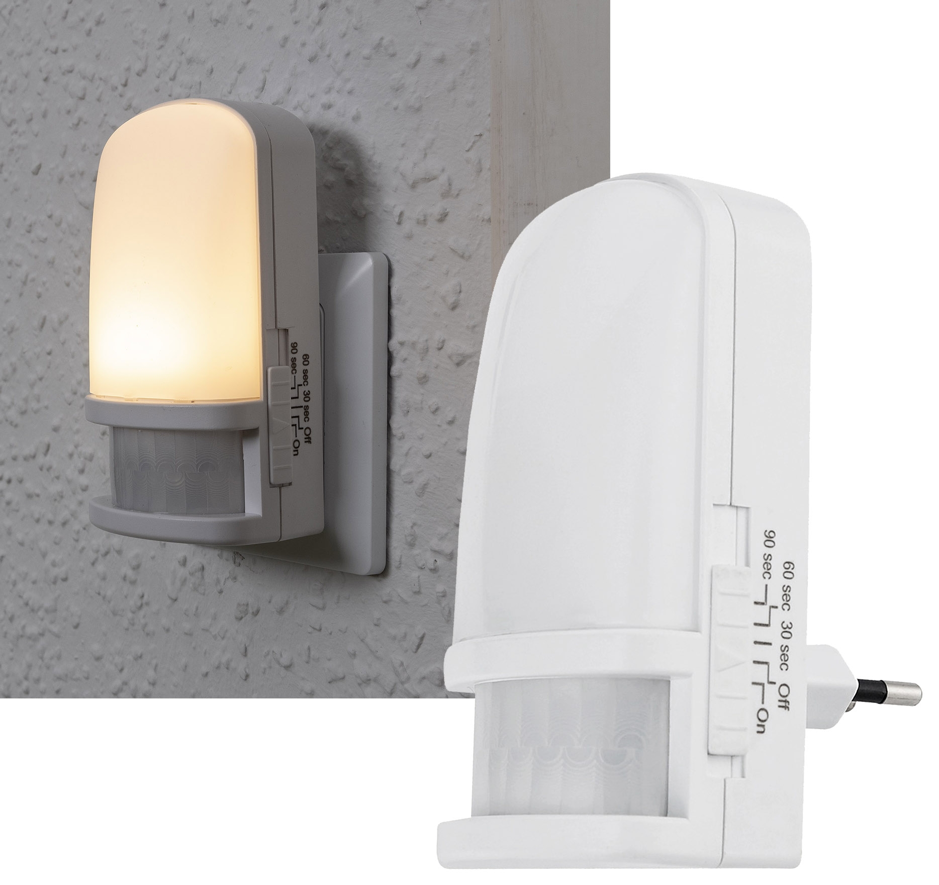 Chilitec LED Nachtlicht mit Bewegungsmelder 230V, Licht Warmweiß, On/Off/Auto Chilitec LED Nachtlicht mit Bewegungsmelder 230V, Licht Warmweiß, On/Off/Auto